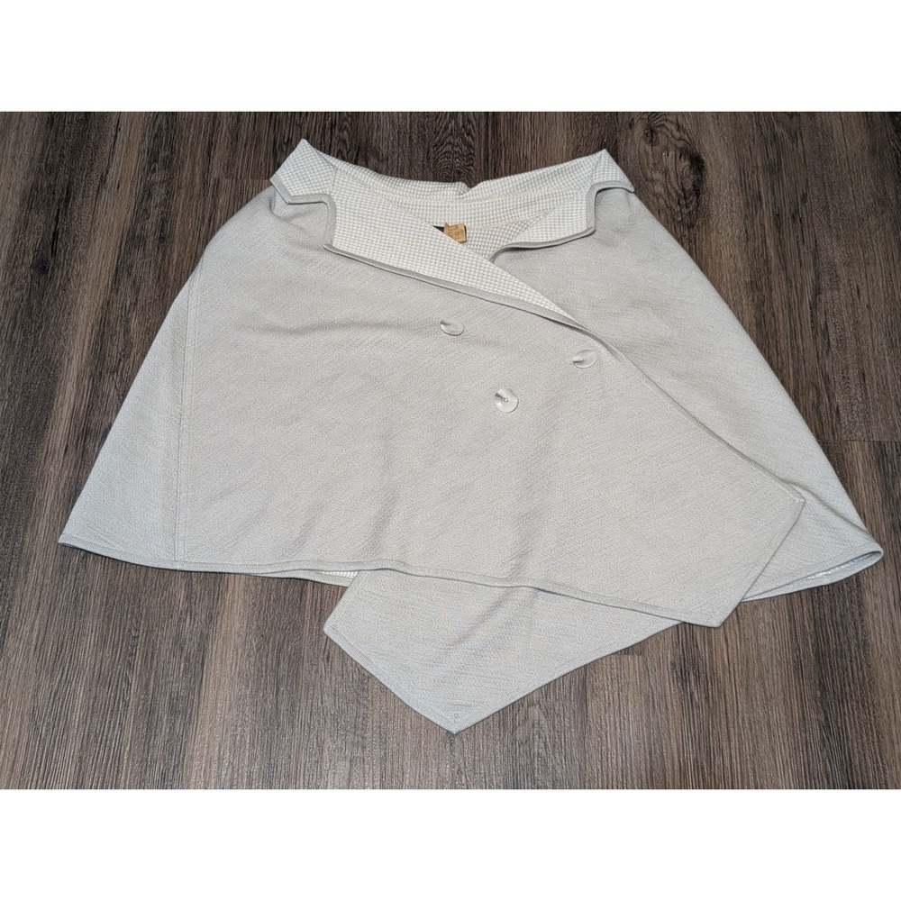 St. John Collection Knit‎ Capelet Topper Sweater Womens Size L Light Gray